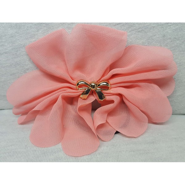 Elastic for hair, flower-shaped, with plastic knot, pink color